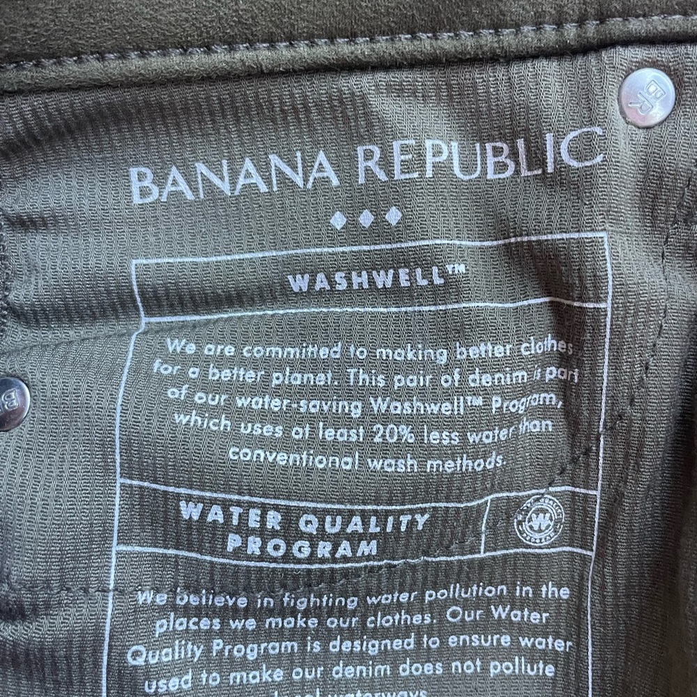 Banana Republic Faux Suede Olive Colored High Rise Skinny Pants, Women’s Size 10 - Picture 7 of 8
